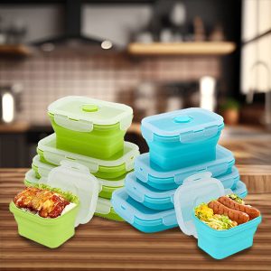 Vastupidavad BPA-vabad silikoonist kokkupandavad konteinerid (4 suurust) | POPLATE