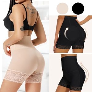 Kõrge pihaosaga vormivad püksikud - 2-osaline komplekt (Must + Beež) | LACYFIT