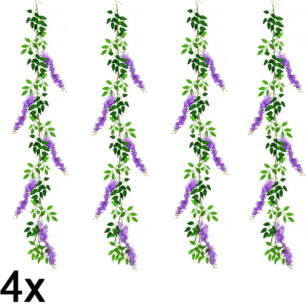 4x Kunstlik Wisteria lillede viinapuu | WISBLOOM