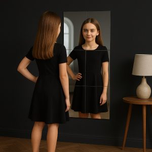 Isekleepuvad peeglid HD selgusega (4 tk, 30x30 cm) | MIRRAZE